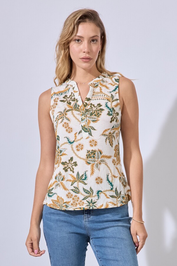 Blusa Flores CRUDO/MULTI