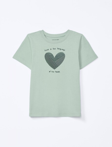 CAMISETA INFANTIL CON ESTAMPA VERDE