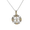 Dije Medalla Flor de Lis-Plata y Oro-Sin Piedra-CP5276 sinpiedra