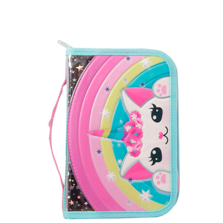 Cartuchera Footy 1 piso Gatito Unicornio Rosada