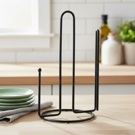 Porta rollo 13x16x27 cm negro NEGRO