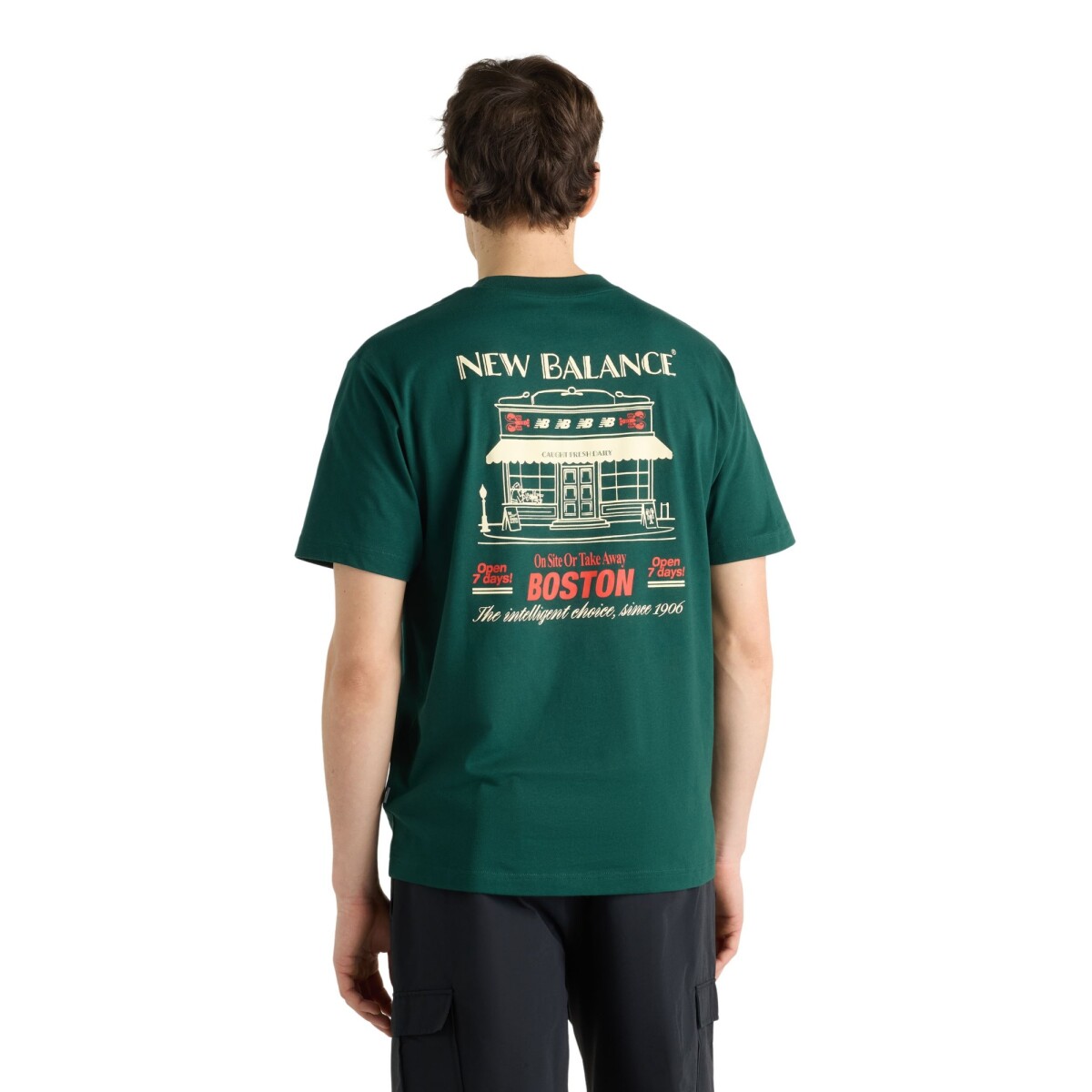 Remera New Balance Grab a Bite Boston Hombre MT62S7YPNOG - Verde 