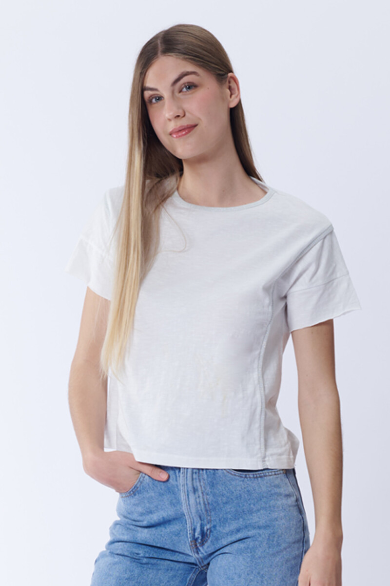 Remera slub rib brilloso Blanco