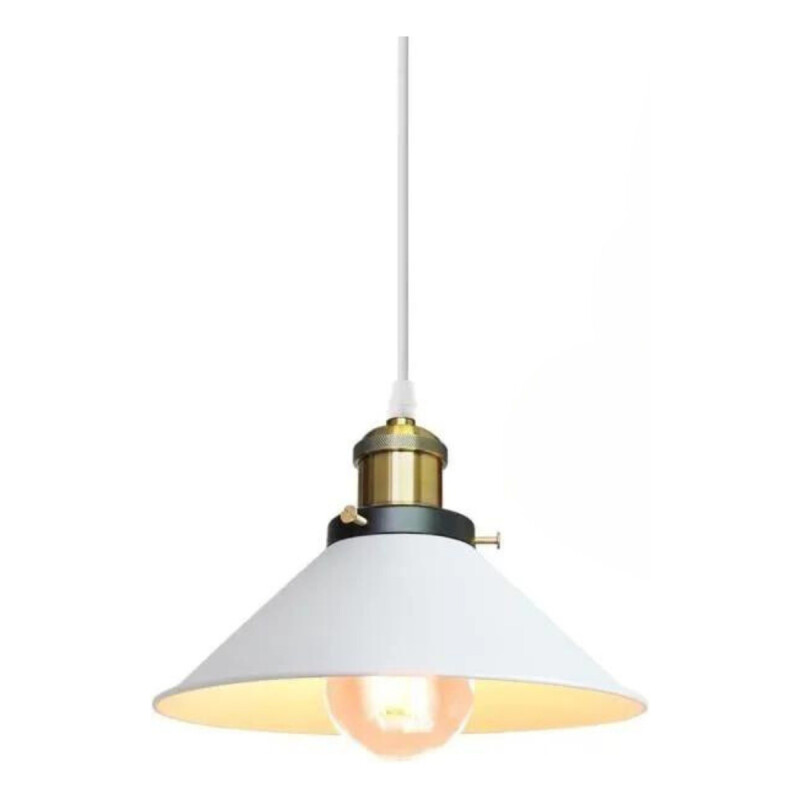 Lampara Colgante Industrial Vintage Nueva York Blanco