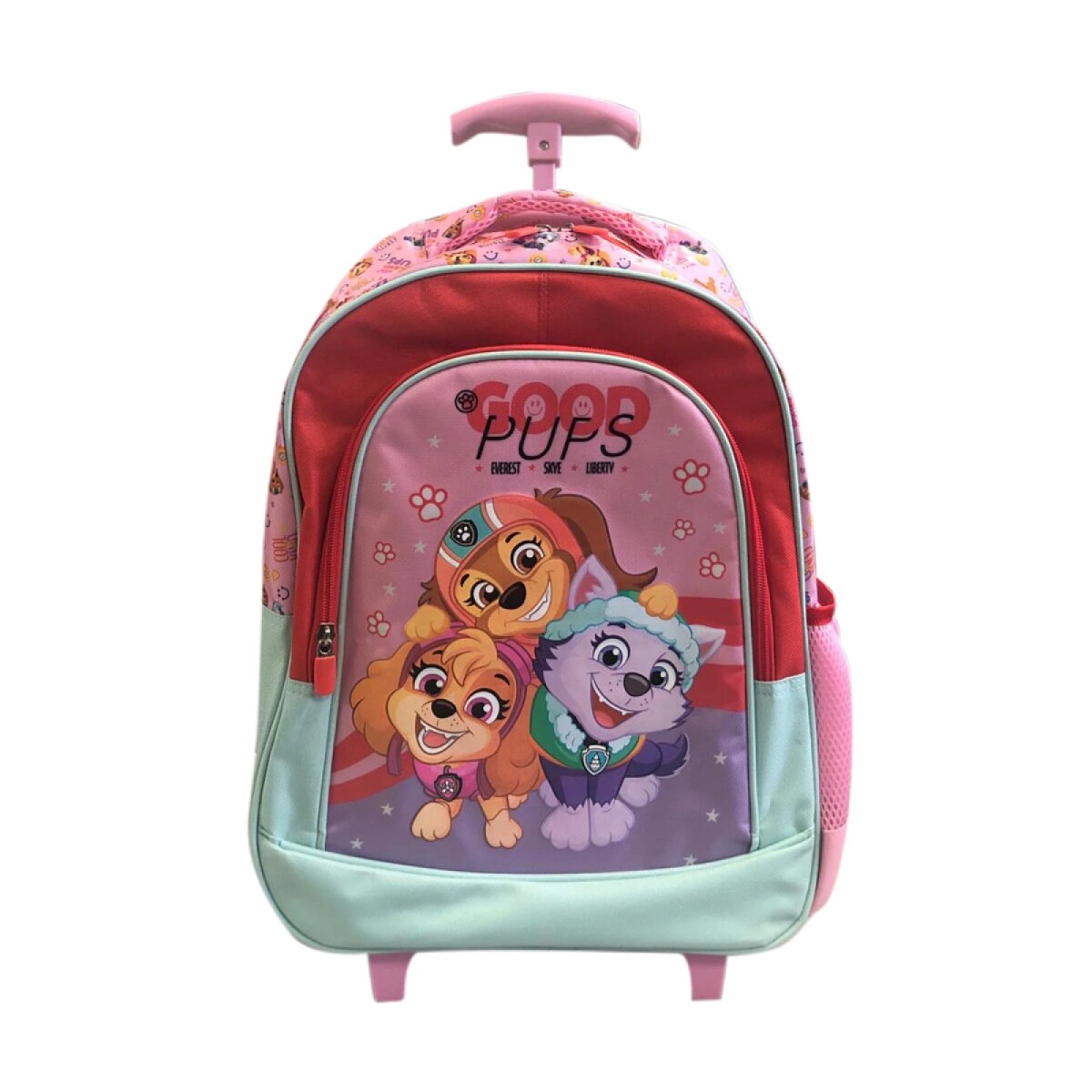 Mochila carrito premium PAW PATROL - verde agua fucsia 