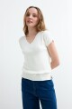 Sweater m/c escote V CRUDO