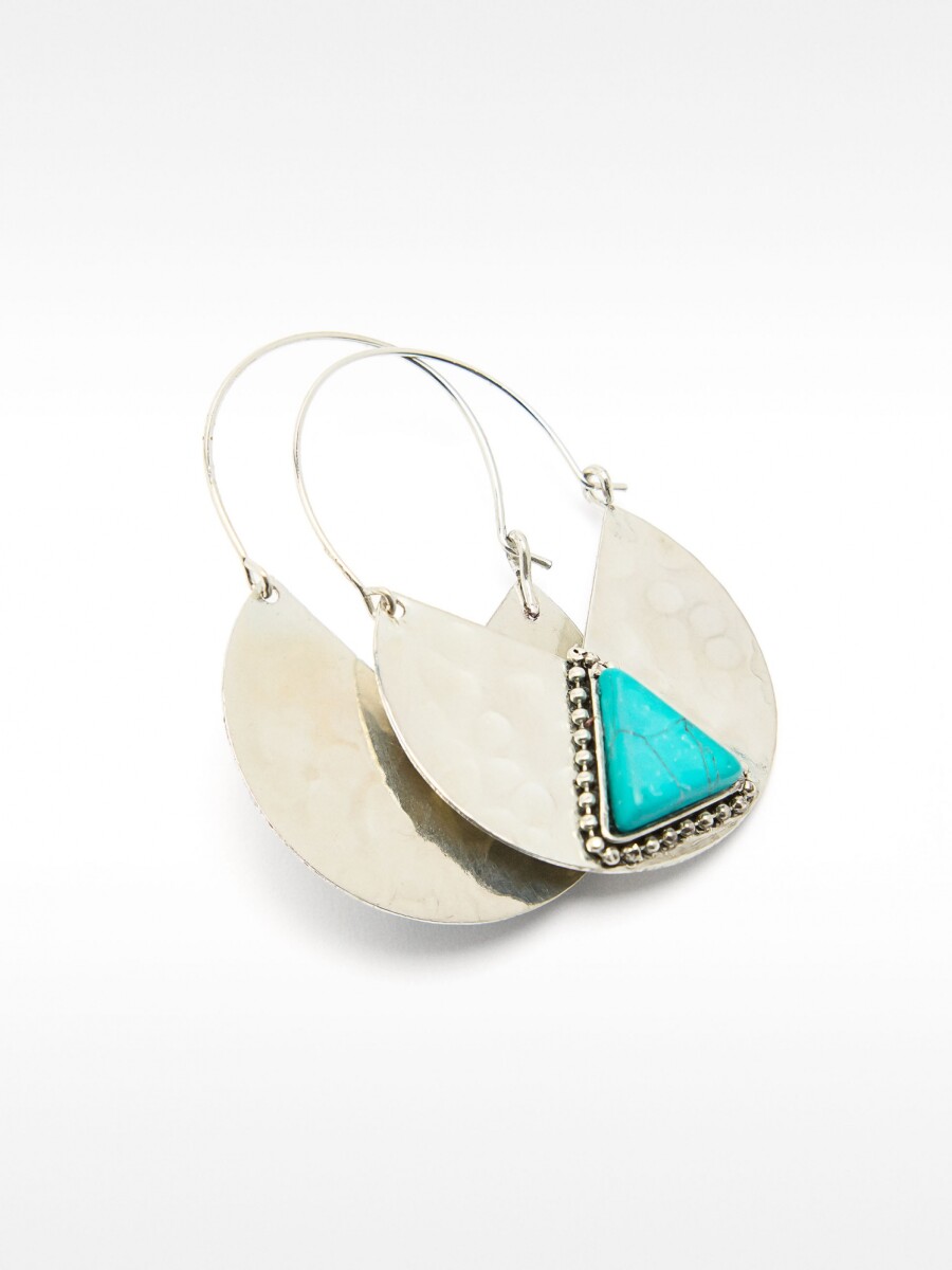 Aros De Piedra Triangular azul