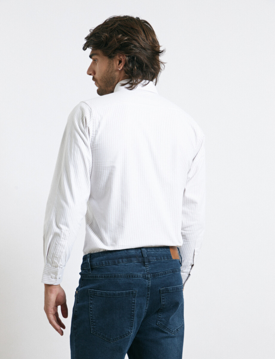 012684 CAMISA HARRY Beige/blanco