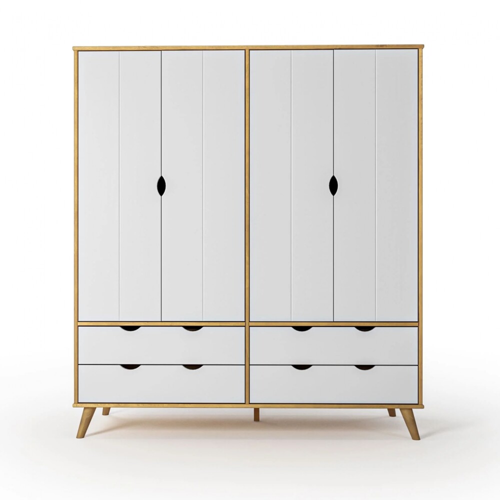 Ropero 4 puertas 4 Cajones - Linea Dublin Blanco