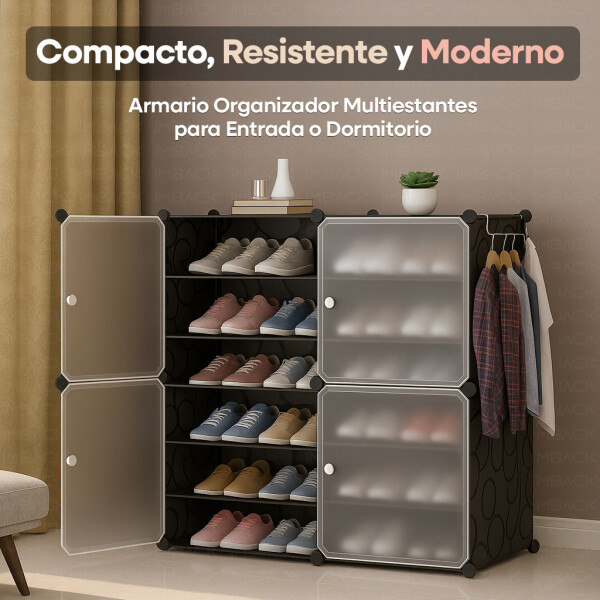 Zapatera Organizador Ropero Estanteria Con Puertas Zapatos Imback PLC001 Negro Zapatera Organizador Ropero Estanteria Con Puertas Zapatos Imback PLC001 Negro