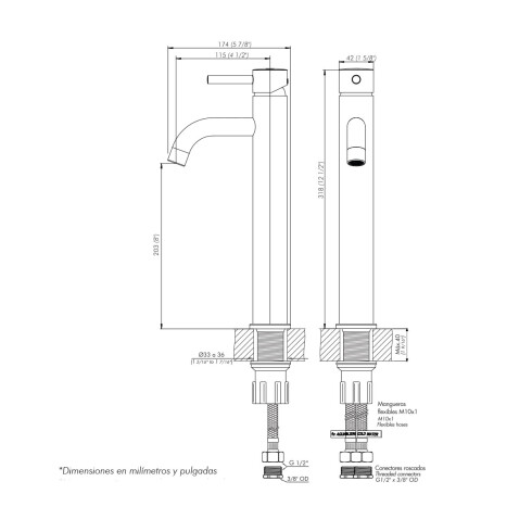 Griferia De Lavatorio Alto Linea Lilo Fv Monocomando Sin Desague Cromo 000