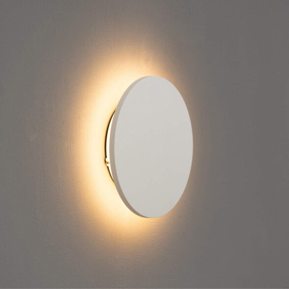 Aplique pared redondo bco 12W cálida IP65 600lm ZU0325