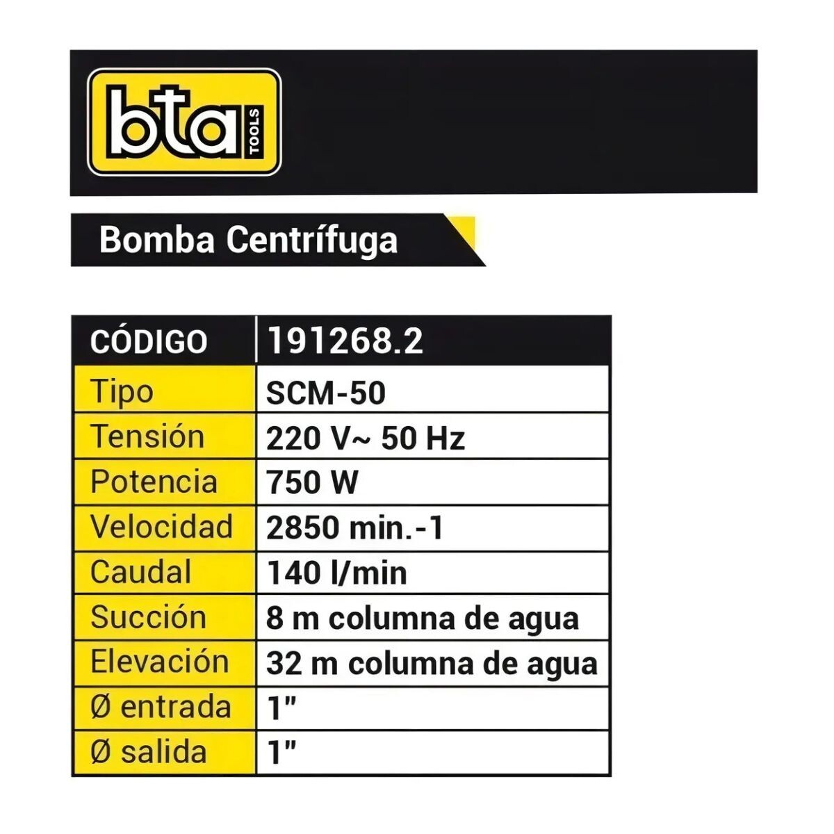 BOMBA CENTRIFUGA 140L/M BTA Bomba Centrifuga 140l/m Bta