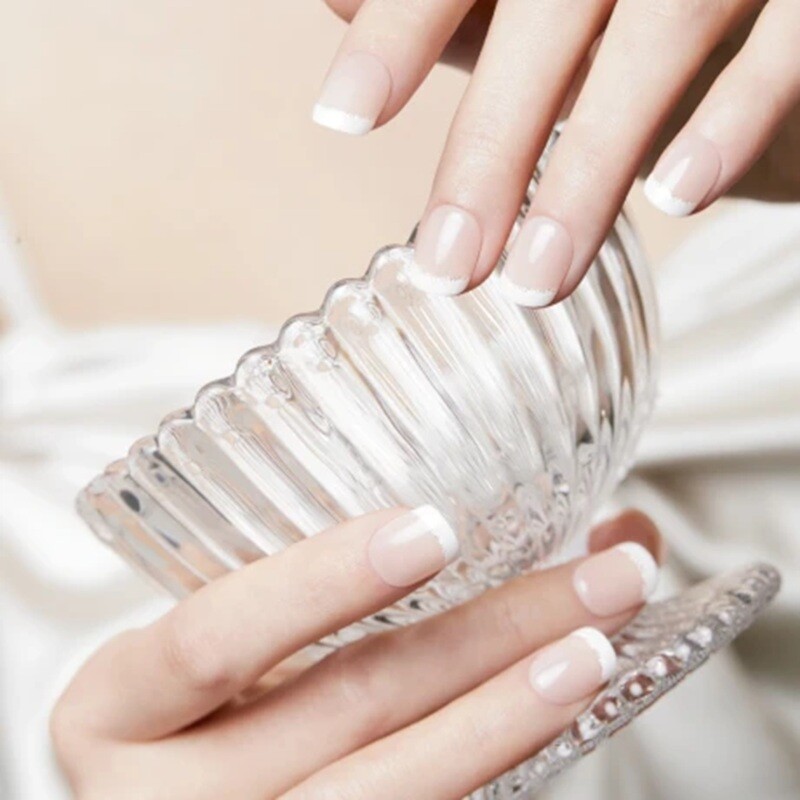 Uñas Postizas Hortensia Mini French Uñas Postizas Hortensia Mini French