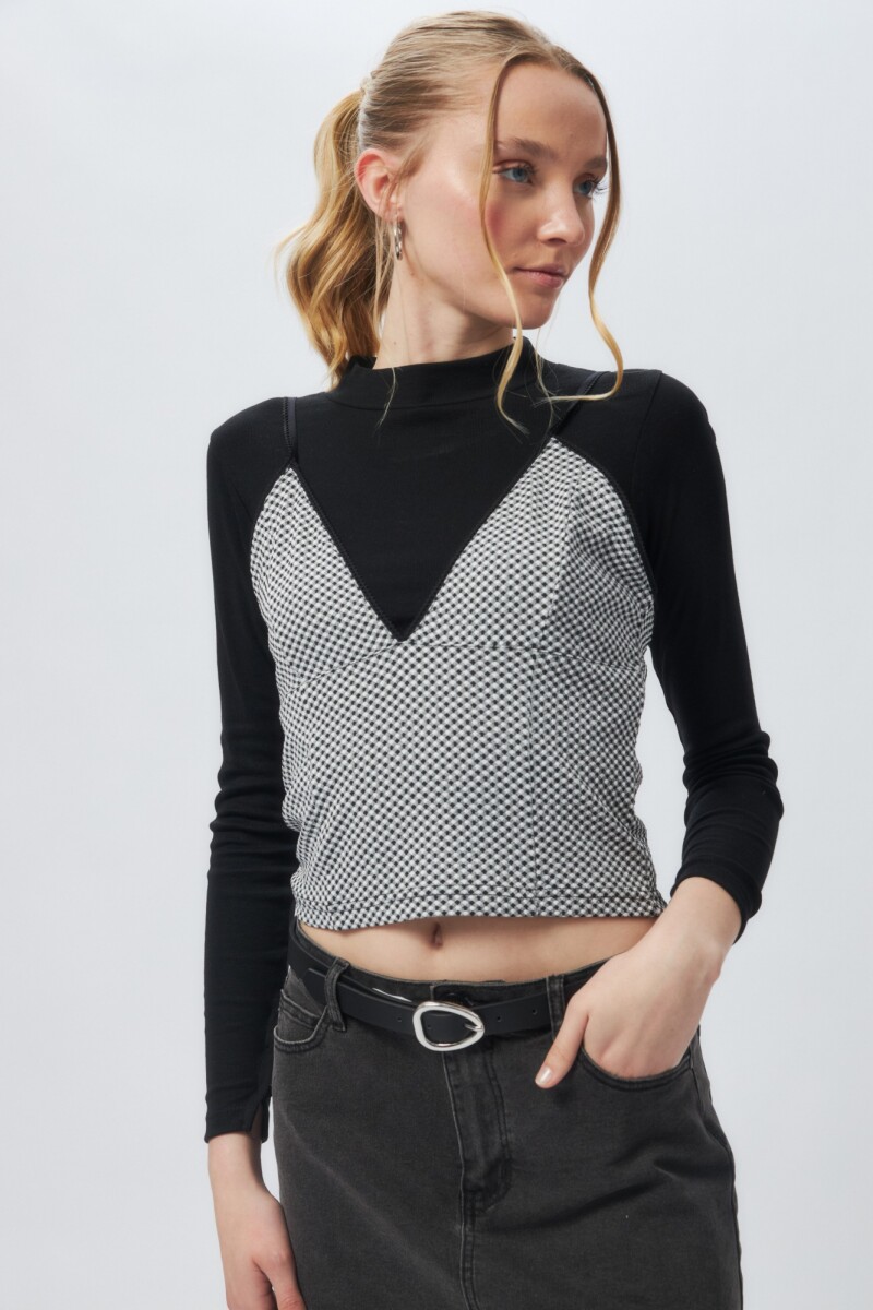 TOP ROMER Negro/Blanco