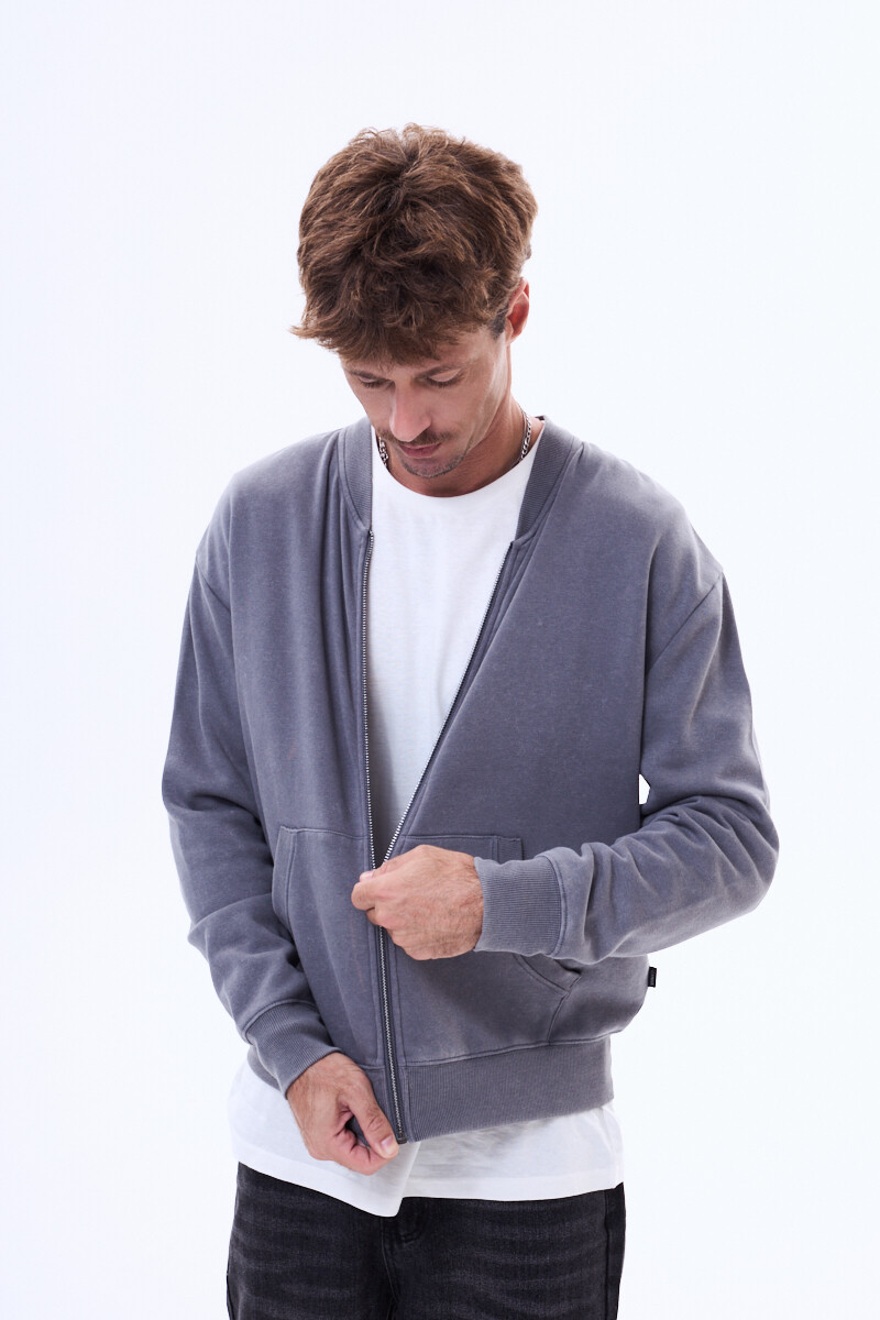 Campera de felpa Valladolid - Gris oscuro 