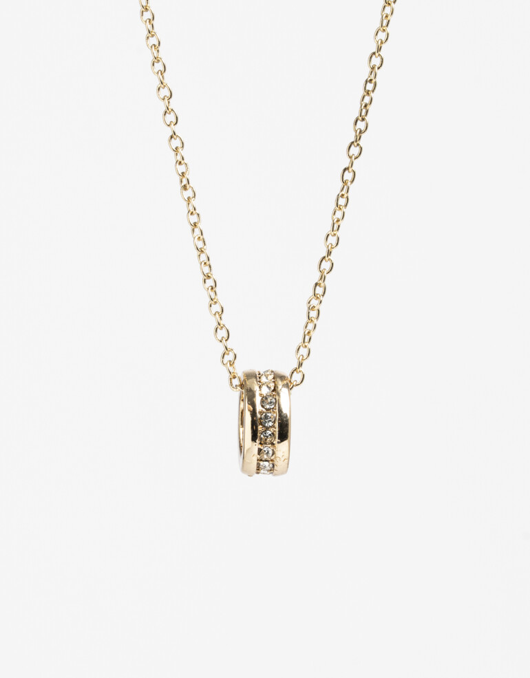 Cadena Corta con Dije Strass Collar Con Dije Ruedita - Dorado