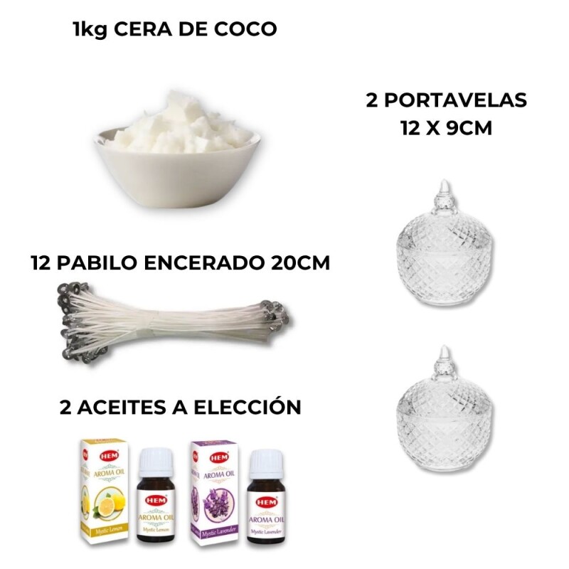 KIT DE FABRICACION DE VELAS Cera De Coco/gp122 12x9cm