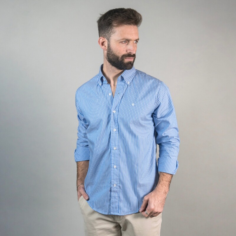 CAMISA OXFORD AZUL RAYADO