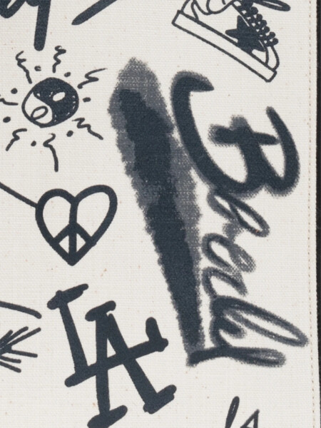 Golden Goose-Cartera de lona estampada, California Blanco