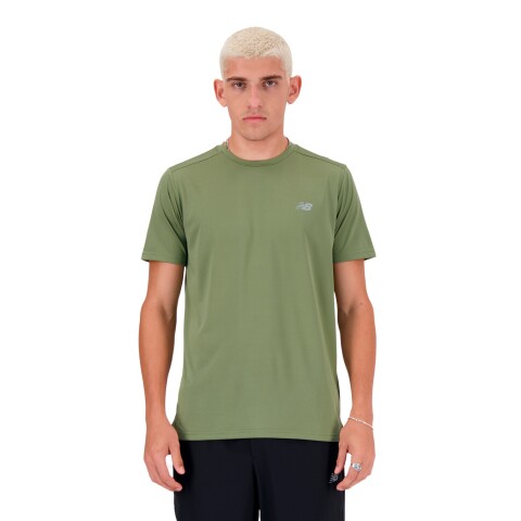 Remera New Balance de Hombre - RUN T-SHIRT - MT41222DEK GREEN
