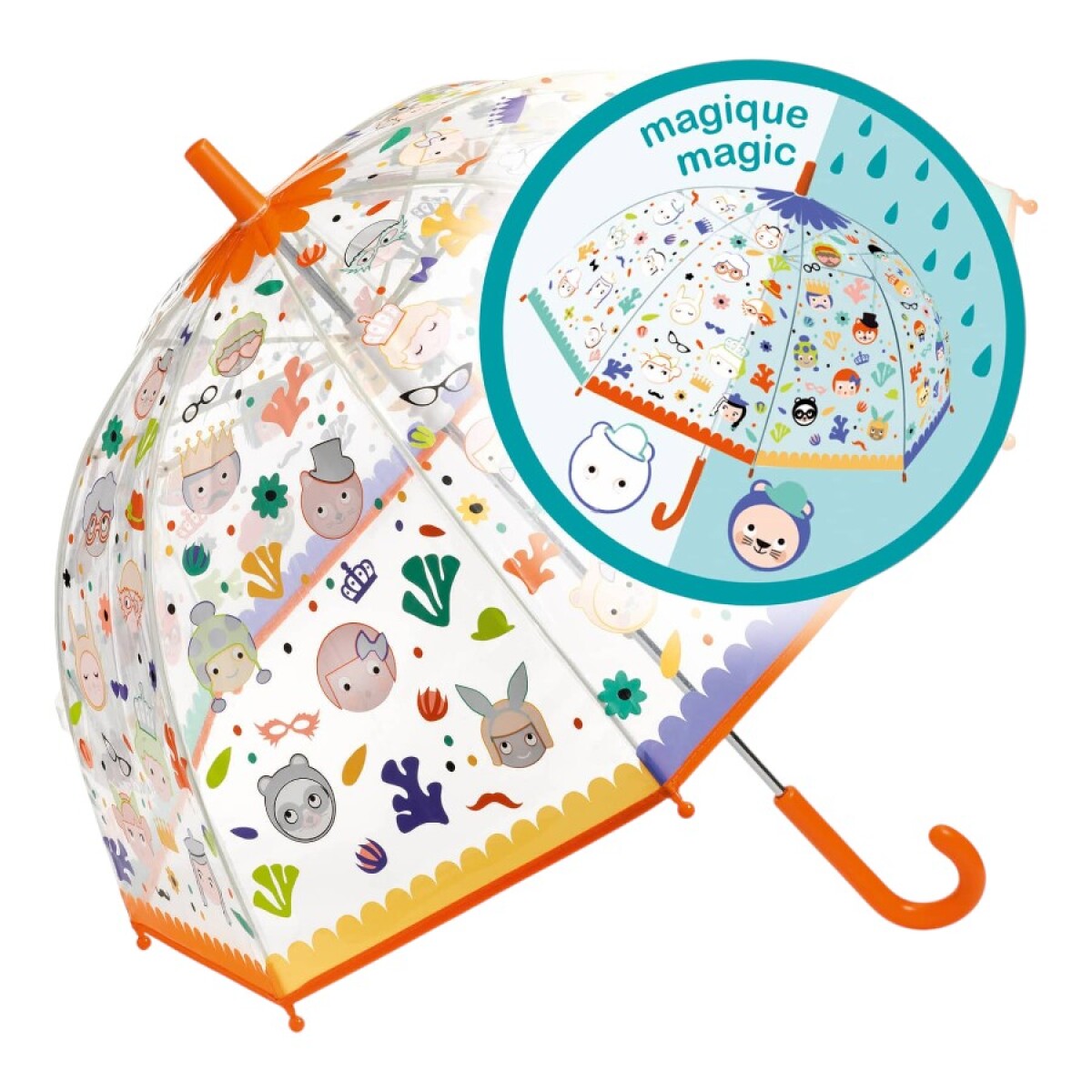 Paraguas infantil cambia color - Naranja 