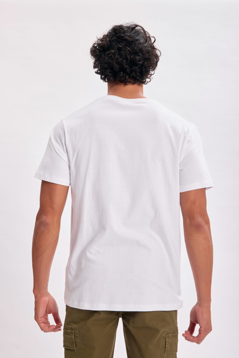 Remera manga corta cuello en v Blanca