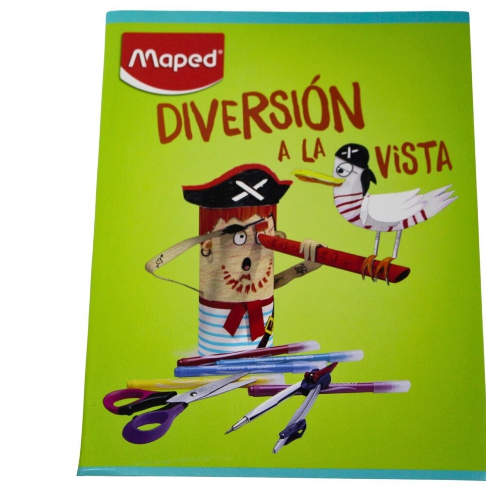 CUADERNO MAPED RAYADO DE 96 HOJAS TAPA DIVERSION A LA VISTA
