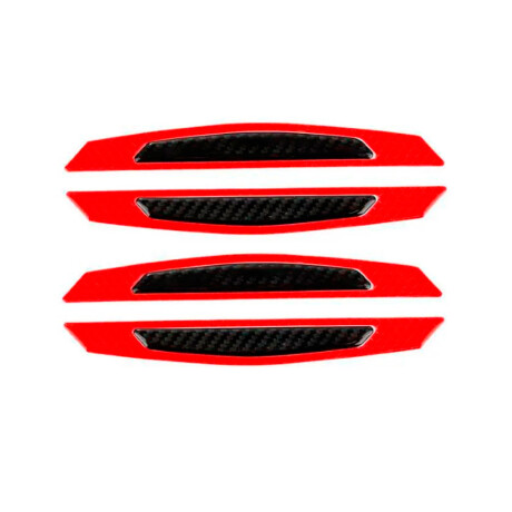 ACCESORIO EXTERIOR - JGO.4 PROTECTORES PUERTA 17X4CM ROJO / CARBONO - ACCESORIO EXTERIOR - JGO.4 PROTECTORES PUERTA 17X4CM ROJO / CARBONO -