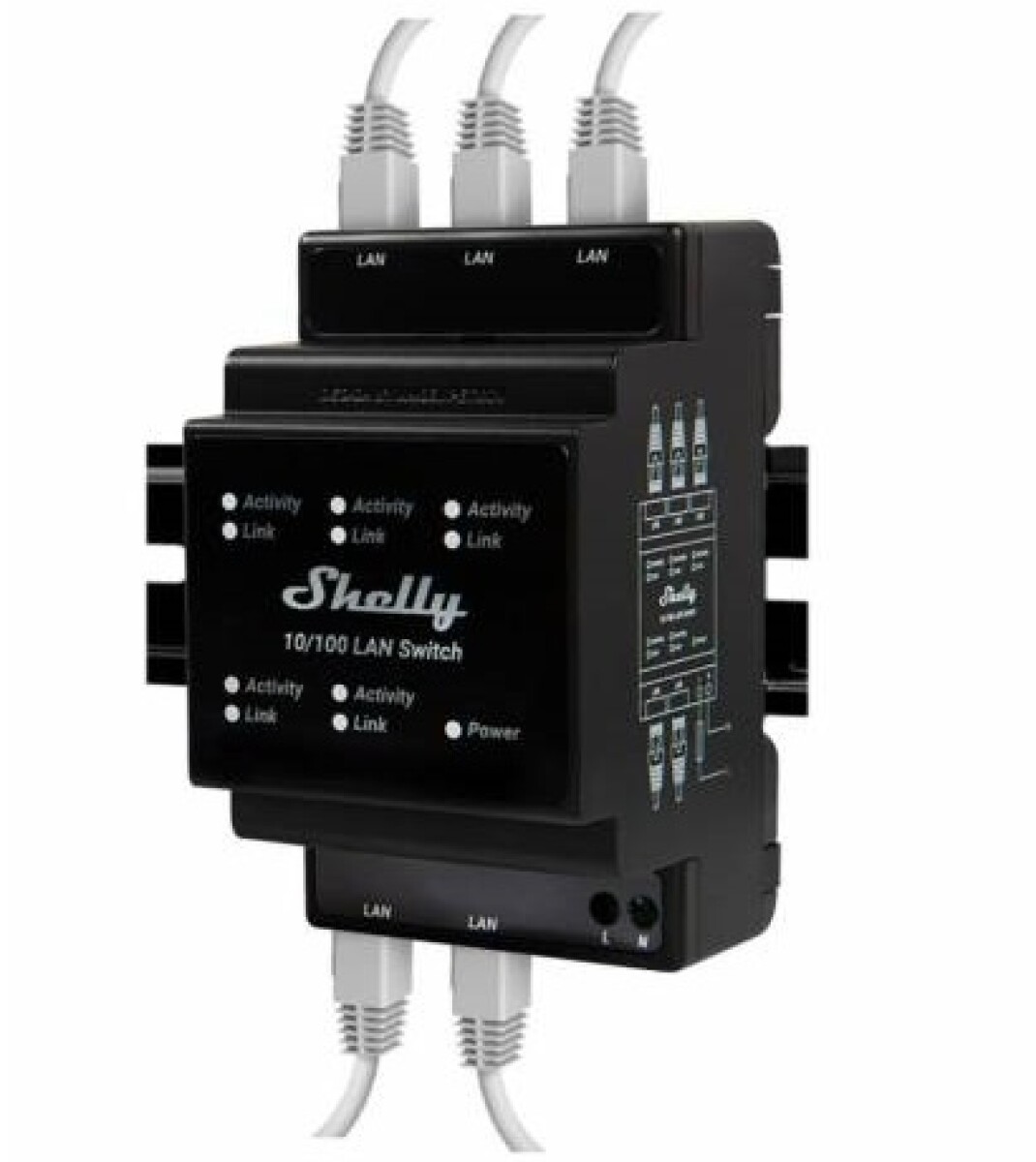 Switch Lan Shelly 5 Puertos RJ-45 Din 