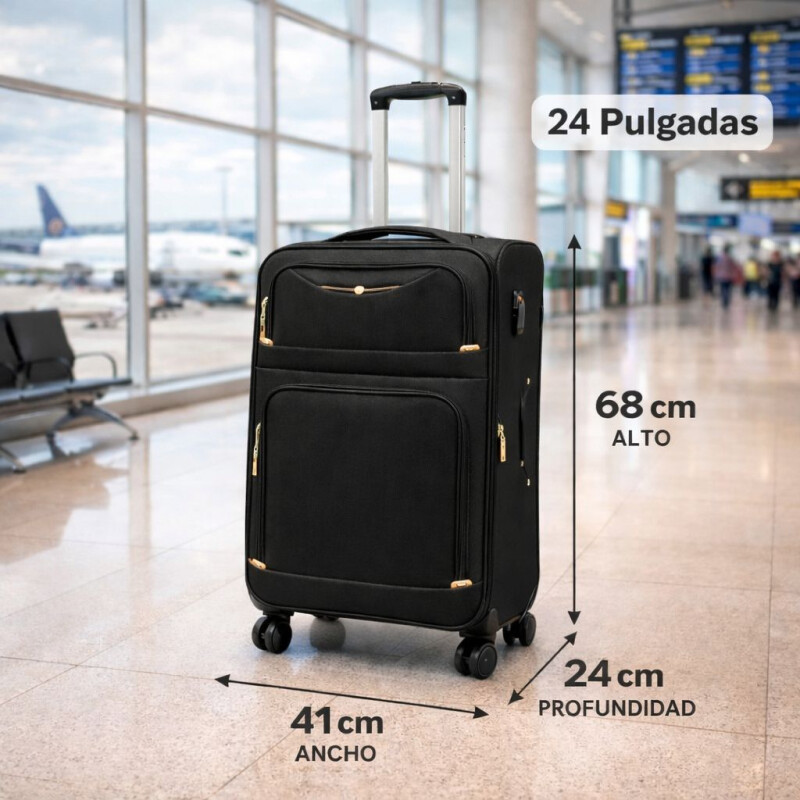 Valija de Tela Oxford con Ruedas 24' Negro