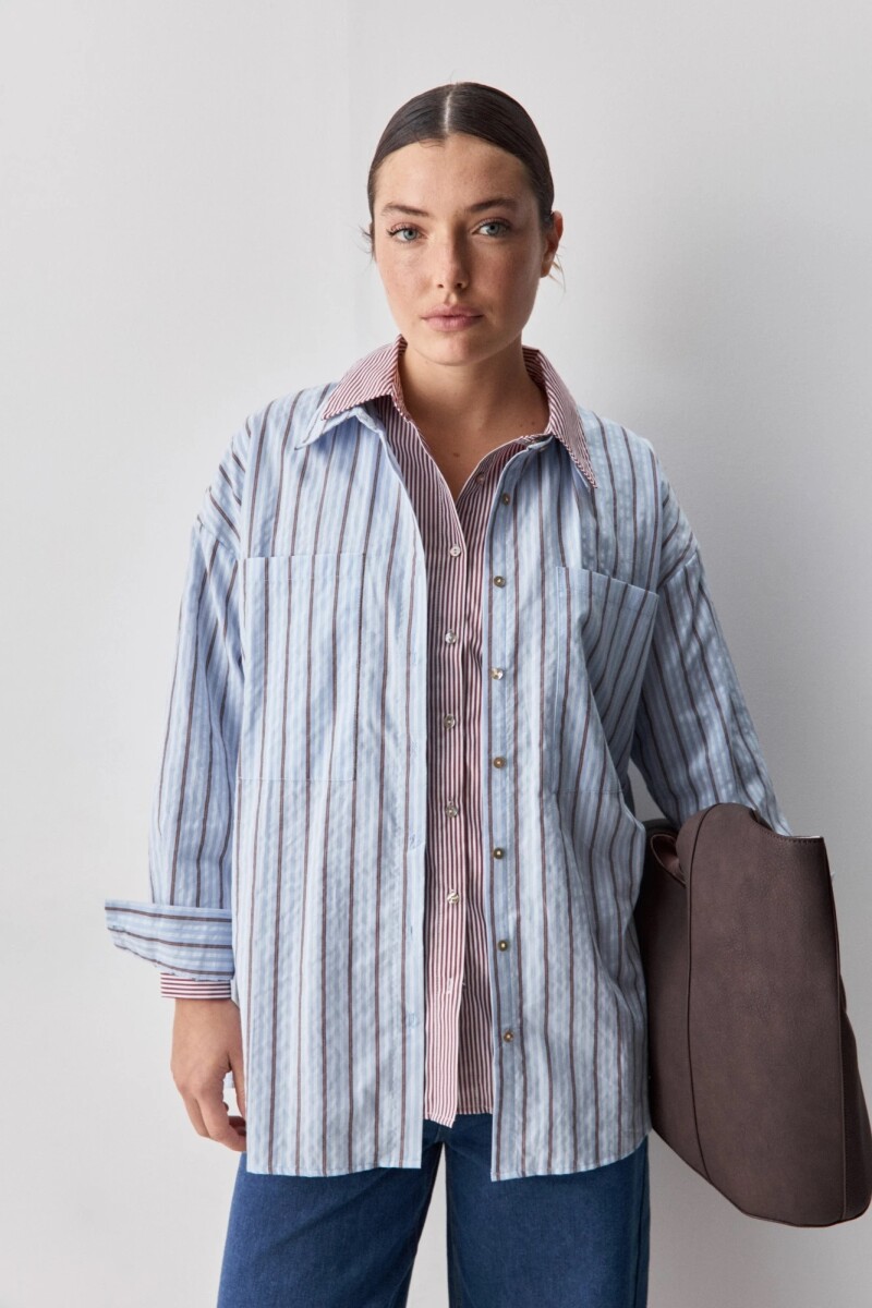 CAMISA ALLIE COLEMAN - CELESTE 