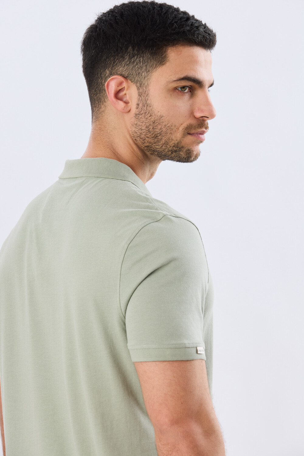 REMERA POLO LISA JERSEY Pistacho