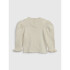 RIB PUFF SLEEVE TOP CHINO