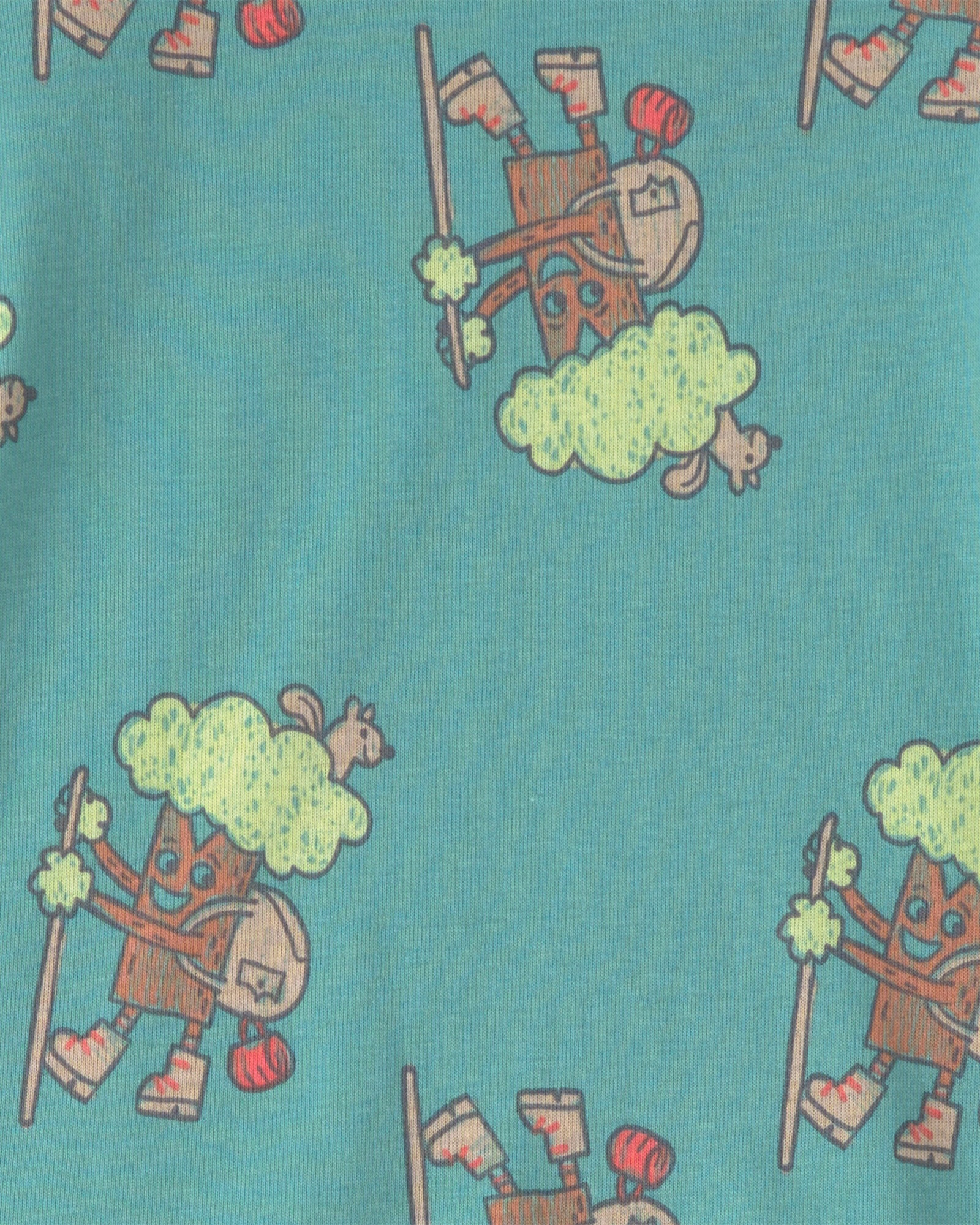 Pijama cuatro piezas de algodón, diseño árboles. Talles 2-5T Pijama cuatro piezas de algodón, diseño árboles. Talles 2-5T