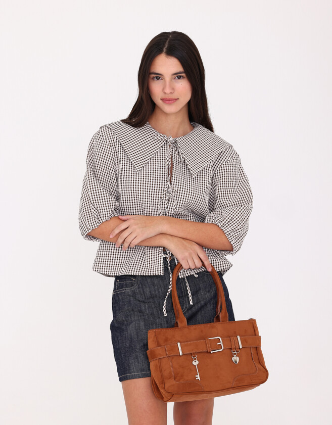Shopper Cartera Shopper Suede Camel - Marron Camel