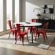 Pack 4 Sillas Tolix Lumax Metálicas Para Comedor Y Cocina Diseño Retro Resistente Rojo