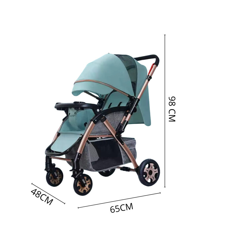 Coche Carriola de Paseo Para Bebe Plegable Verde