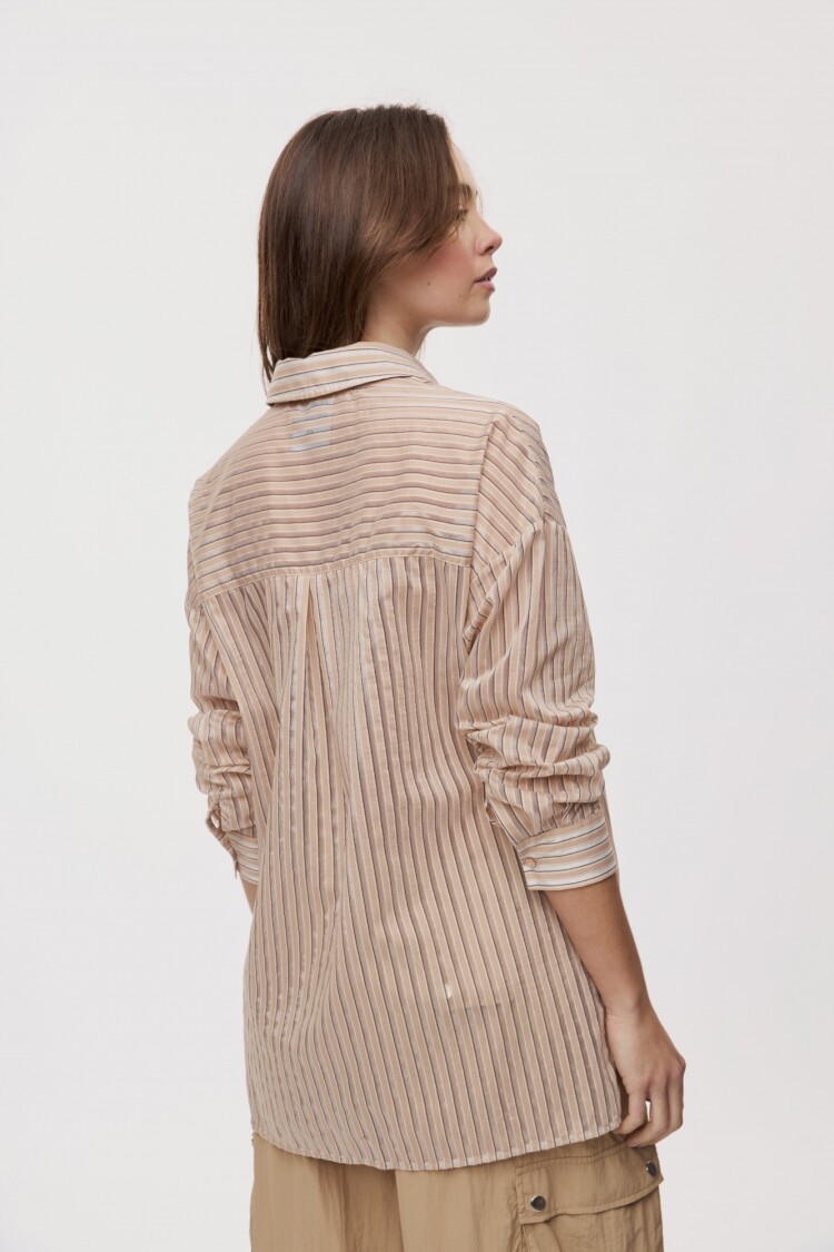 CAMISA JAZMINA STRIPES Beige