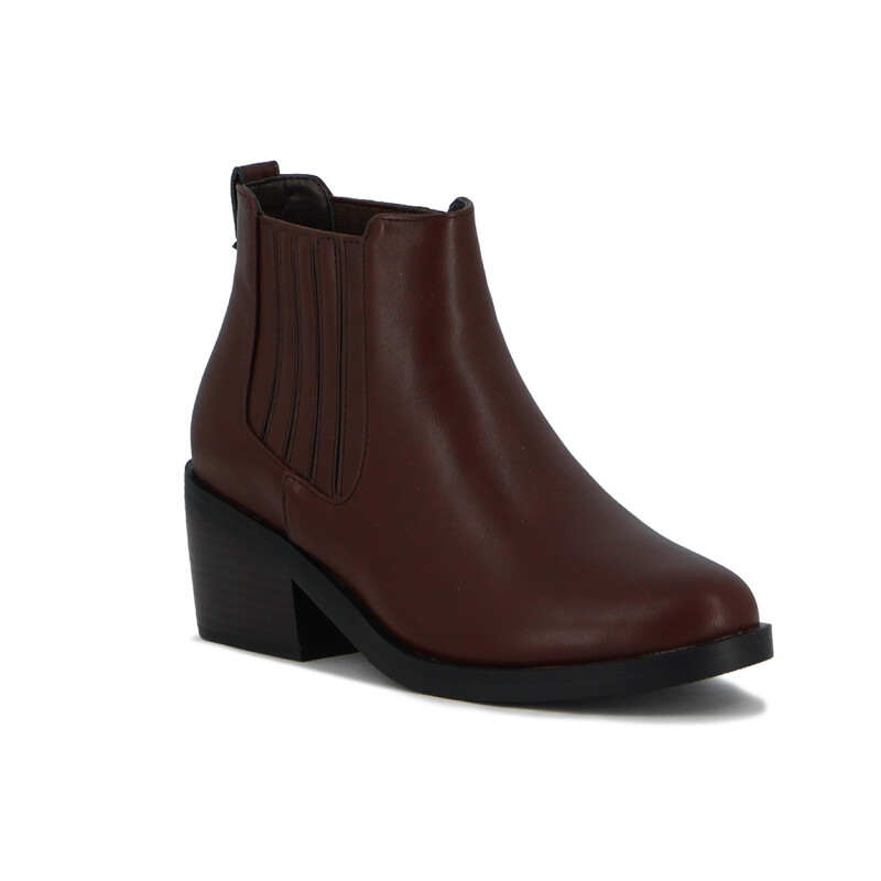 Darkness Bota Dama Caña Media Con Elastico Y Taco Bajo - Marron Marron