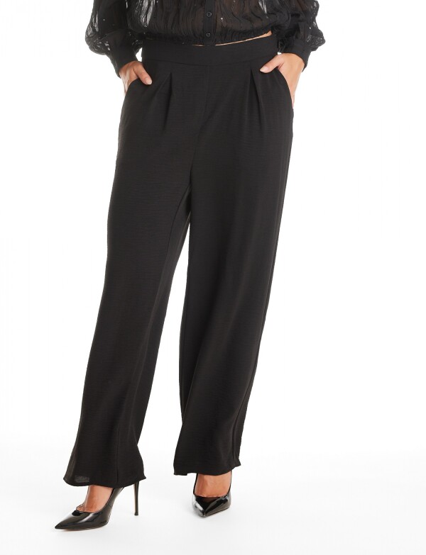 Palazzo Wide Leg Pinzas NEGRO