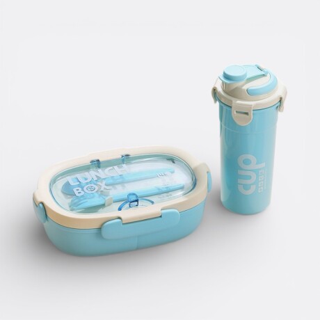 Set De Lonchera Escolar Completo Celeste