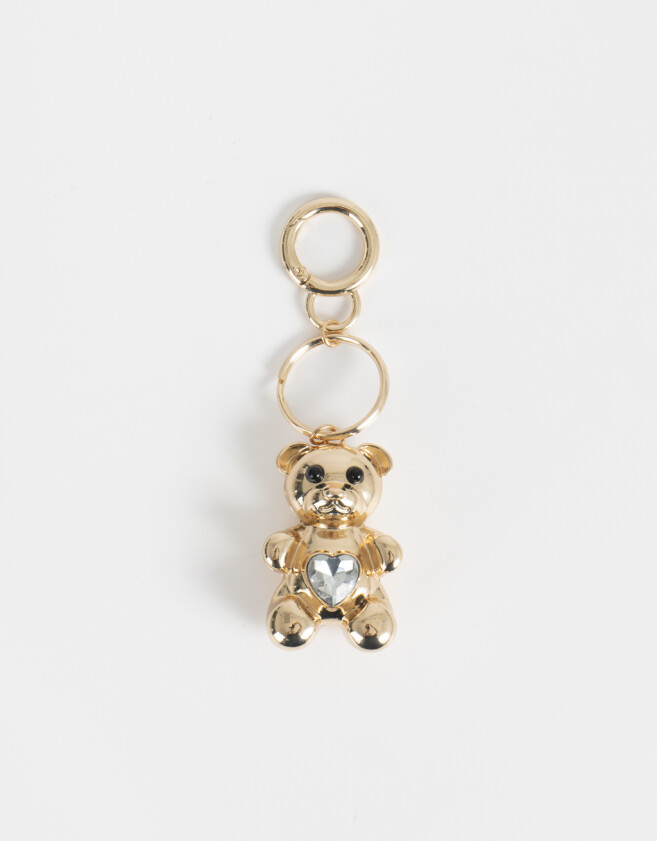 Llavero Metal Llavero Y Charm De Osito Teddy - Dorado