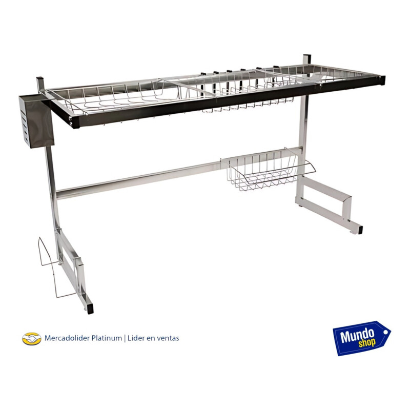 Escurridor Seca Platos Acero Vajilla 2 Pisos 65cm Jalisco Gris Claro