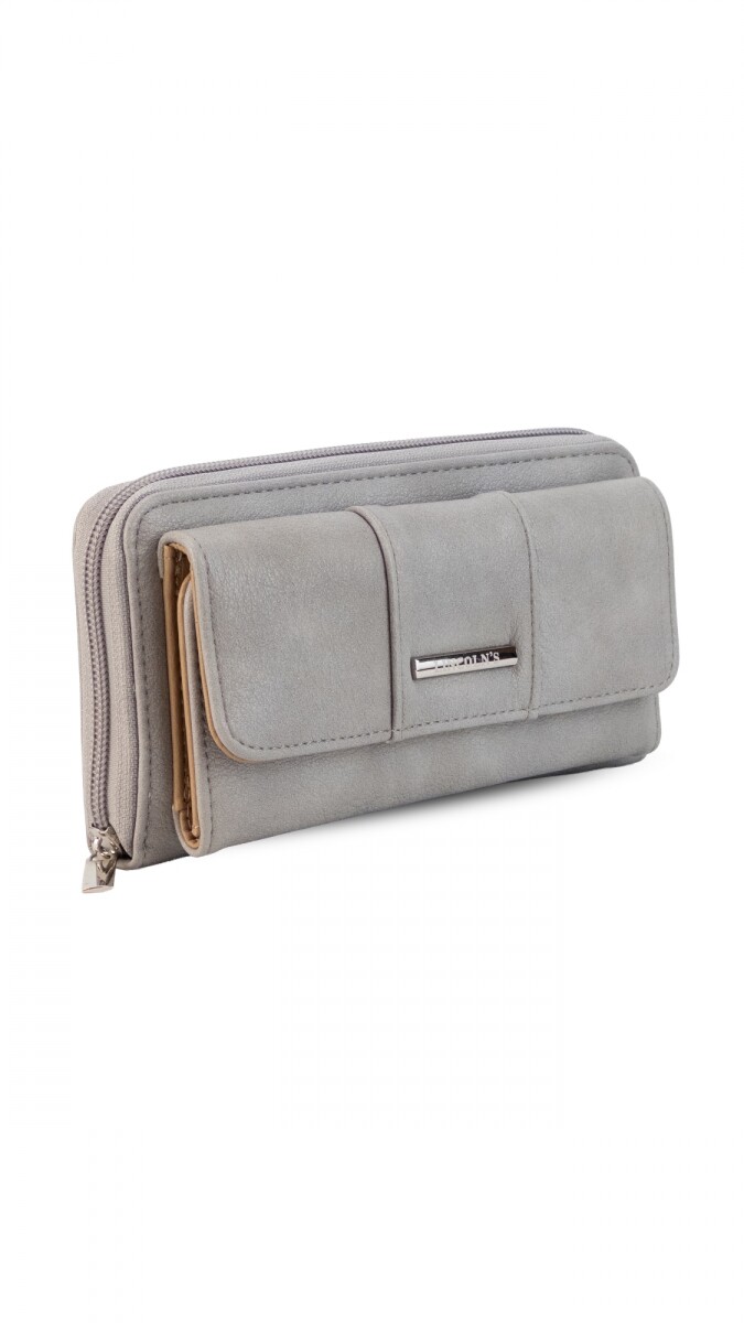 BILLETERA GLADIOLO - CENIZA 