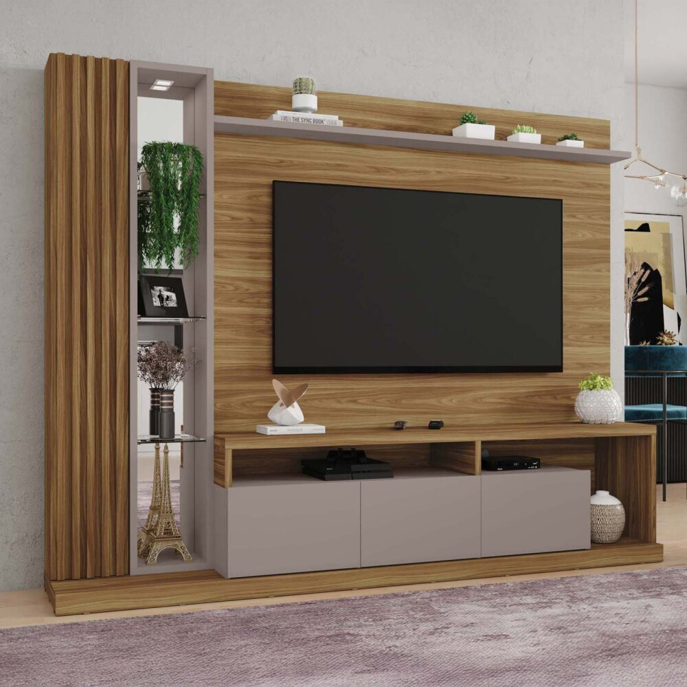 MODULAR PARA TV MDP MARRON CACAO MIEL