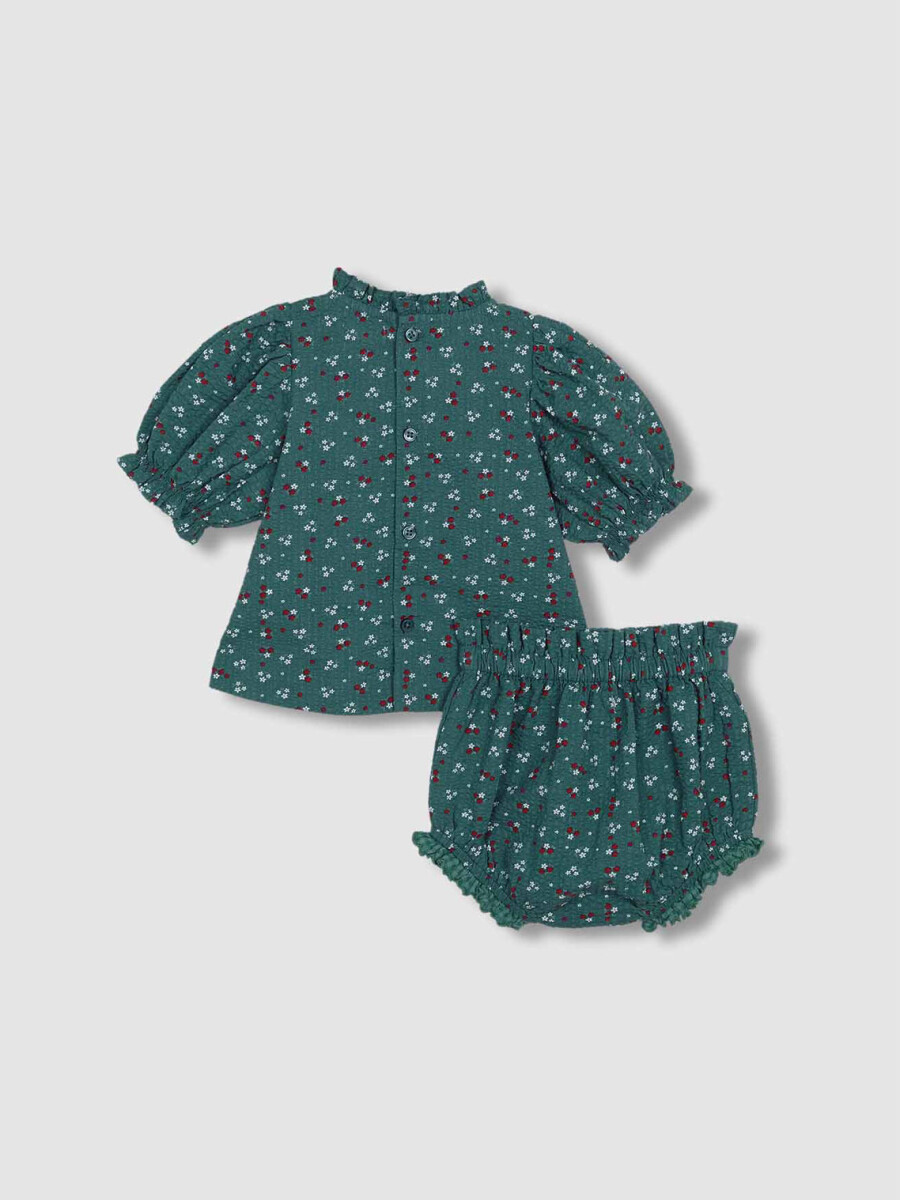 Conjunto De Camisa Y Pantalon A Juego Verde