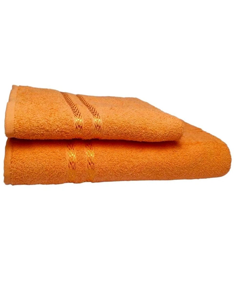 Pack 2 toallas de baño Dohler en algodón 65x140cm y 50x70cm Naranja 