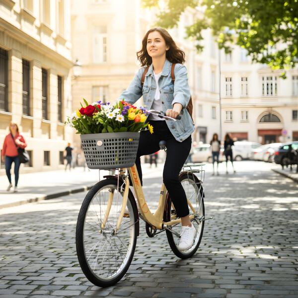 Bicicleta BDF Paseo Urbana Rodado 26 " Canasto Freno V-Brake Miel 1