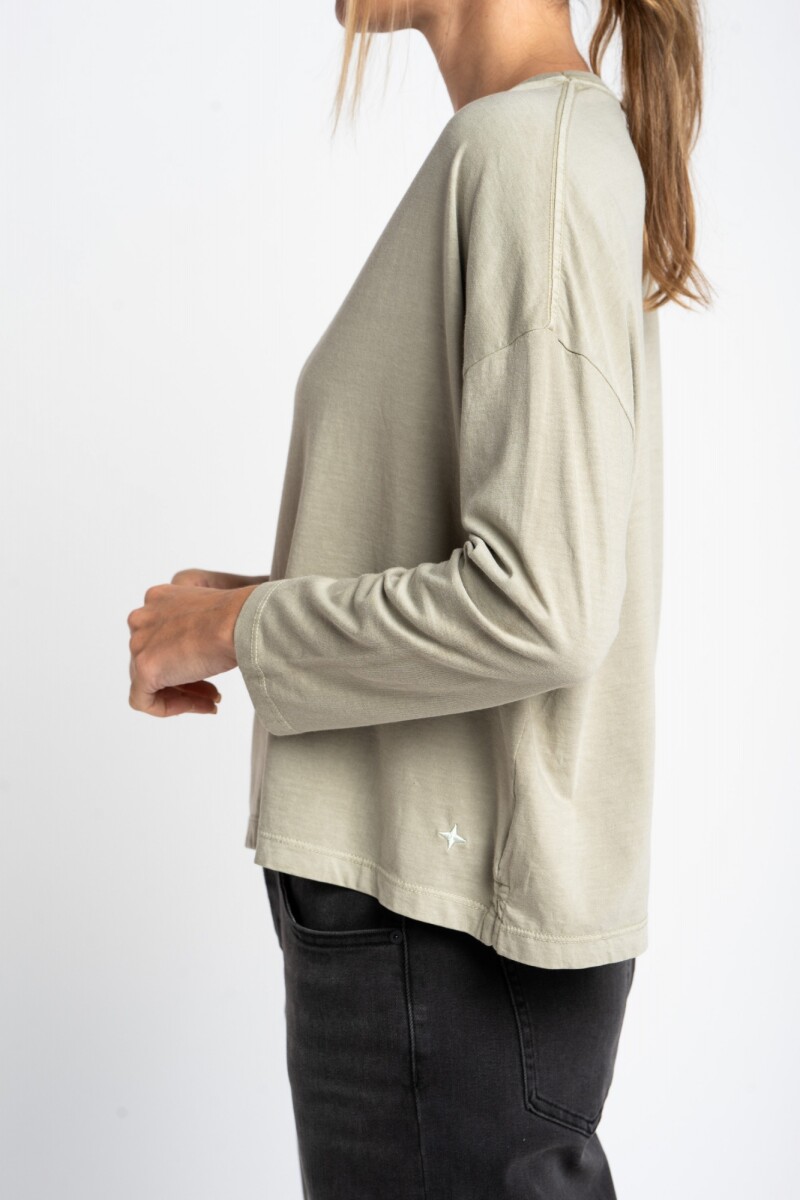 Remera Manga Larga Lavada Safari